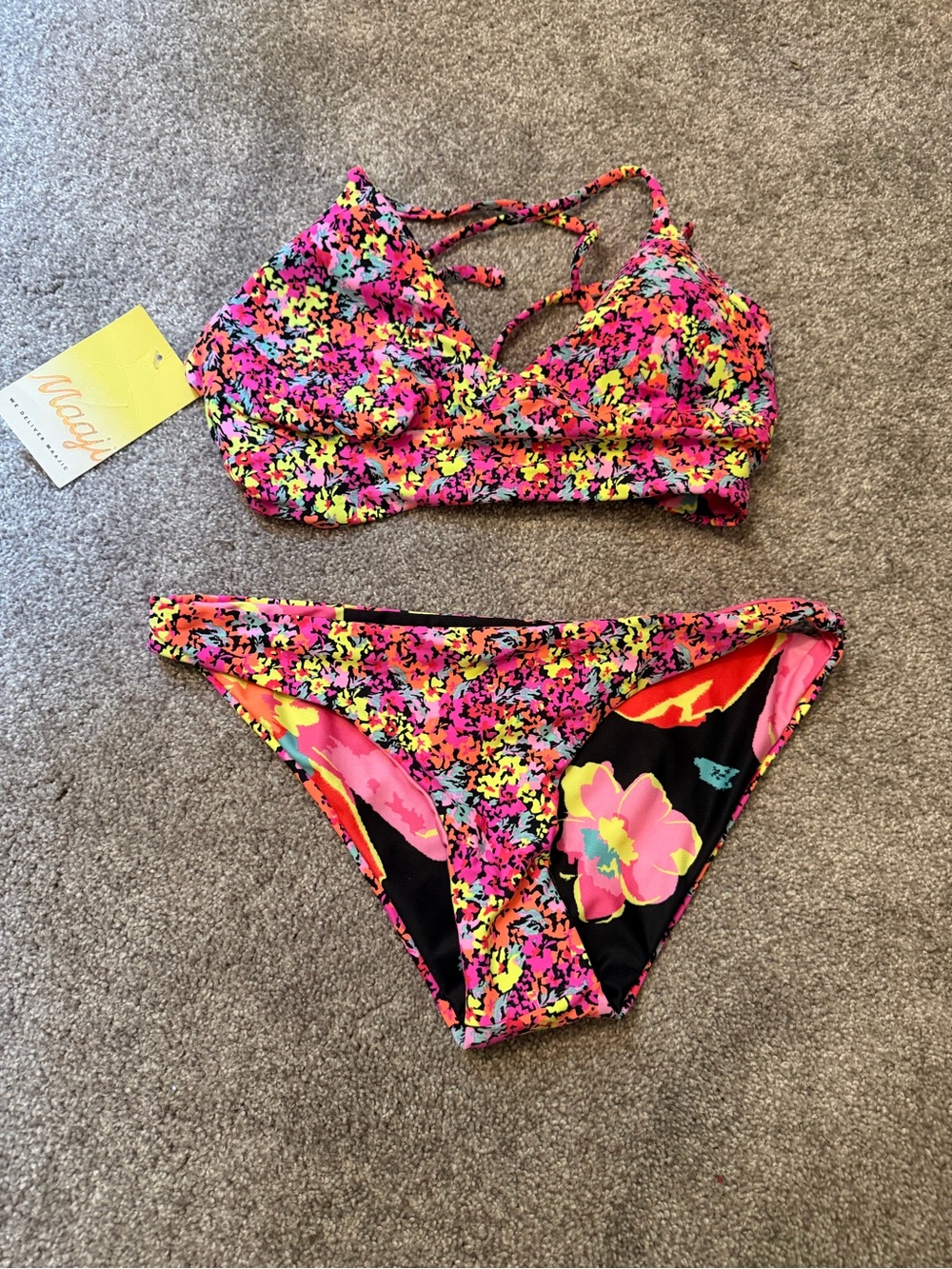 Maaji Bright Reversible Multicolor Floral Bikini Set